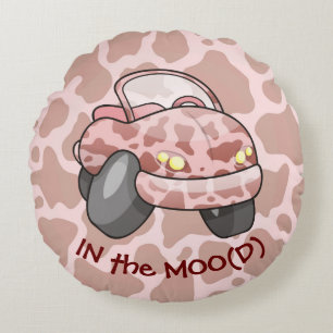 Moo Car Round Cushion