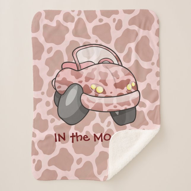 Moo Car Sherpa Blanket (Front)