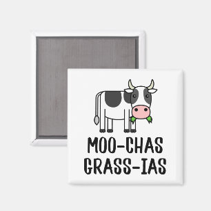 Moo-chas Grass-ias, Muchas Gracias gifts Calf Cow Magnet