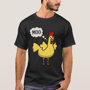MOO Chicken Yellow Hen Cow Chickens Humour T-Shirt