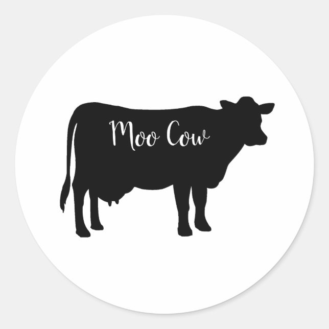 Moo Cow Barnyard Party Paper Napkins Classic Round Sticker (Front)