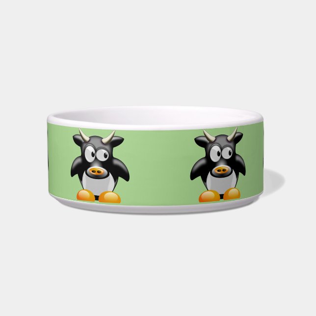 moo cow cat food bowl  (Front)