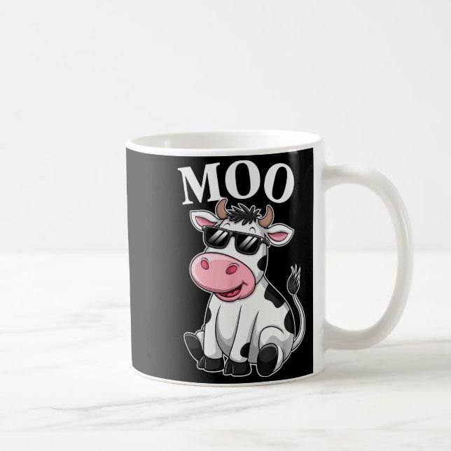 Moo Cow - Funny Farmer Cow For Men Women Kids Boys Coffee Mug (Right)