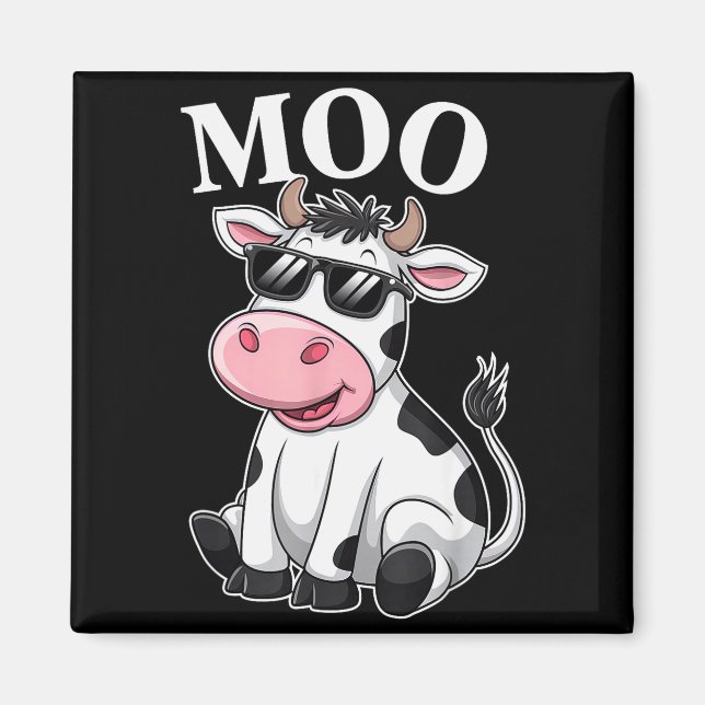 Moo Cow - Funny Farmer Cow For Men Women Kids Boys Magnet (Front)