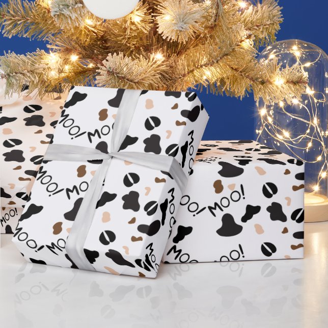 Moo Cow Print Birthday Wrapping Paper (Holidays)