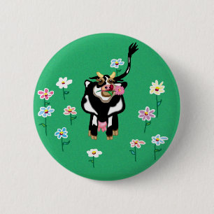 Moo Cow - souvenir when we visit the farm 6 Cm Round Badge