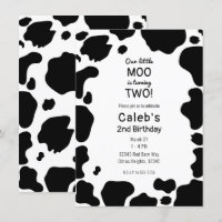 Moo Cow Spots Print Black & White Birthday Party