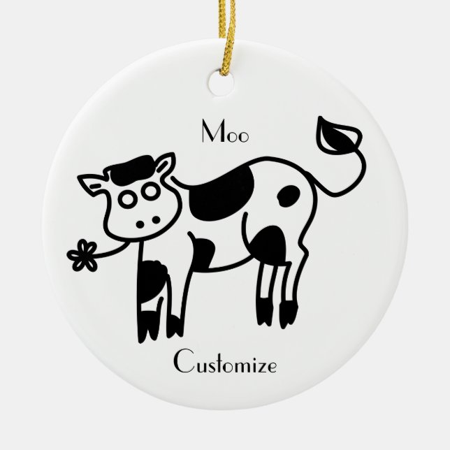 Moo Cow Thunder_Cove Ceramic Ornament (Front)