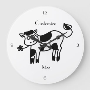 Moo Cow Thunder_Cove Large Clock