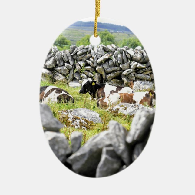 Moo Cows Ceramic Tree Decoration (Front)