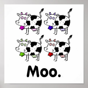 MOO. Cute Cow Print