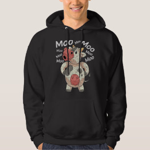 Moo Cute Farm Animal Lover Funny Farmer Cow Hoodie
