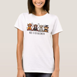Moo-d for Halloween Highland Cows T-Shirt