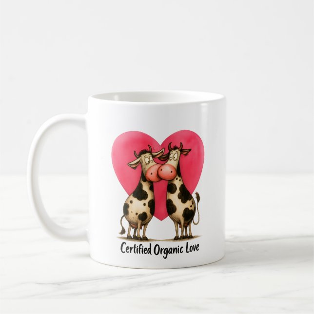🐄 Moo-d for Love – “Certified Organic Love” Mug  (Left)
