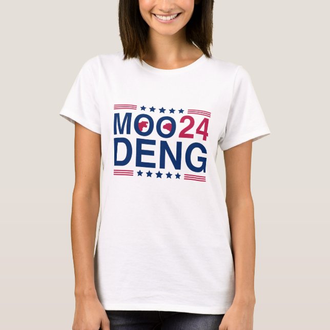 Moo Deng 2024 Election Funny Vote Cute Baby Hippo T-Shirt (Front)