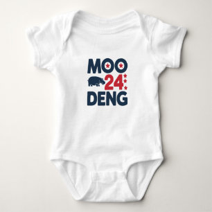 Moo Deng 2024 Moo Deng Moo Deng Cute Baby Hippo Baby Bodysuit