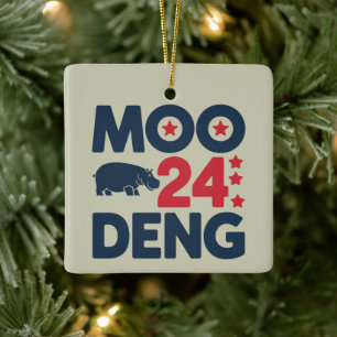 Moo Deng 2024 Moo Deng Moo Deng Cute Baby Hippo Ceramic Ornament