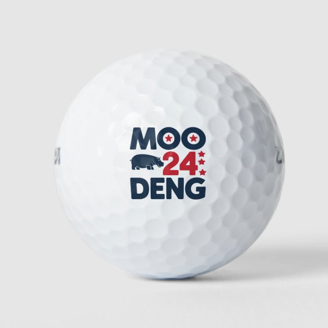 Moo Deng 2024 Moo Deng Moo Deng Cute Baby Hippo Golf Balls (Front)