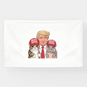 Moo Deng 24 Trump’s Fun Campaign with Hippo & Cat  Banner