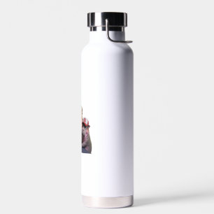 Moo Deng 24 Trump’s Wild Ride with Cat and Hippo! Water Bottle