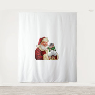 Moo Deng and Santa Bring Magic to the North Pole L Tapestry