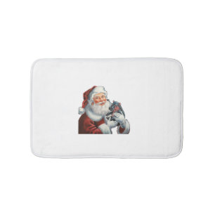 Moo Deng and Santa Claus Protect the Christmas Spi Bath Mat