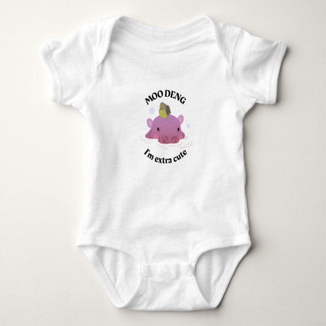 Moo Deng Baby Hippo Bodysuit (Front)
