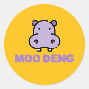 Moo Deng Baby Hippo Classic Round Sticker