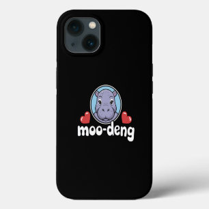 Moo Deng Bouncy Pig in Thai Picture Baby Hippo iPhone 13 Case