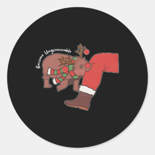 Moo Deng Christmas Animal Lover Trending Become Un Classic Round Sticker