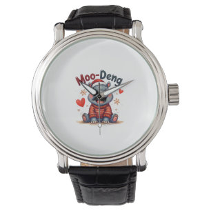 Moo-Deng Christmas Hippo Cute Holiday Cartoon Snow Watch