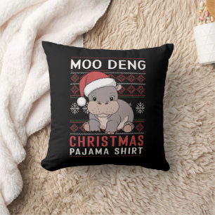 Moo Deng Christmas Pajama Matching Family  Cushion