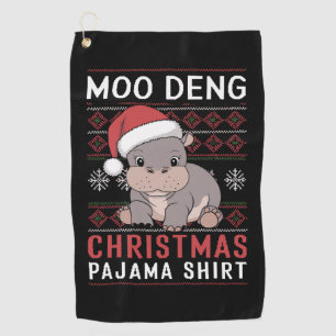 Moo Deng Christmas Pajama Matching Family  Golf Towel