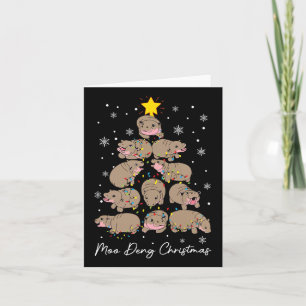 Moo Deng Christmas Tree Funny Cute Ba Card