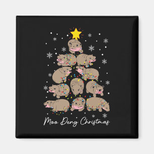 Moo Deng Christmas Tree Funny Cute Ba  Magnet