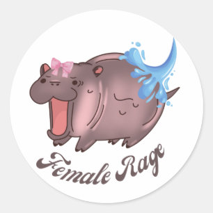 Moo Deng Cute Baby Hippo Pygmy Funny Animal Classic Round Sticker