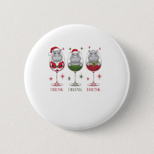 Moo-deng Drink Drank Drunk Glasses Christmas Baby  6 Cm Round Badge