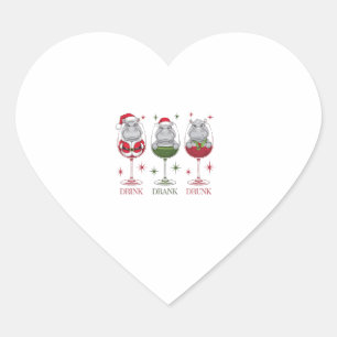 Moo-deng Drink Drank Drunk Glasses Christmas Baby  Heart Sticker