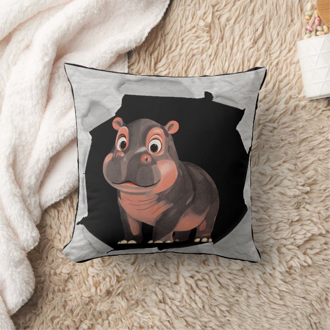 Moo Deng Hippo  Cushion (Blanket)