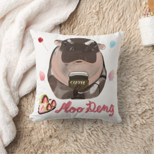 Moo Deng Hippo Cushion