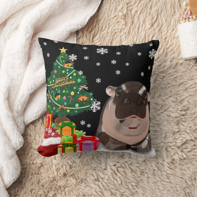 Moo Deng Hippo  Cushion (Blanket)