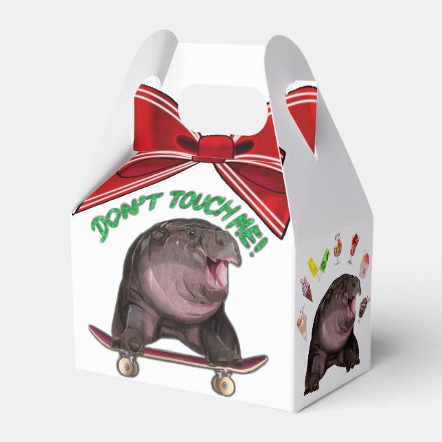 Moo Deng Hippo  Favour Box (Front Side)