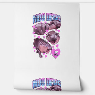 Moo-Deng Hippo The Famous Baby Pigmy Mooden T-Shir Wallpaper