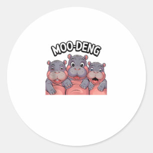 Moo-Deng Hippo The Famous Baby Pigmy Moodeng Tank Classic Round Sticker