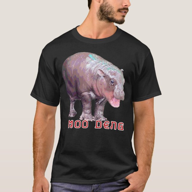 Moo Deng Pygmy Baby HIppo Hippopotamus Zoo Animal  T-Shirt (Front)