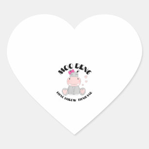 Moo Deng Pygmy in Thailand - The Cute Baby Hippo T Heart Sticker