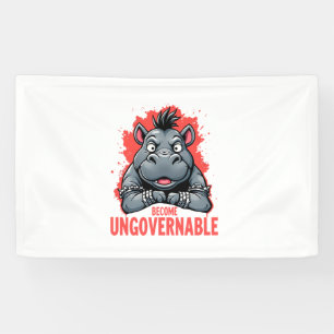 Moo Deng Red Punk Grunge Pygmy Hippo Become Ungove Banner