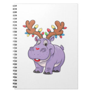 Moo Deng Reindeer Christmas Xmas Cute Zoo Safari S Notebook
