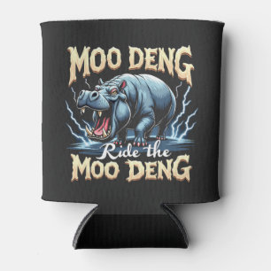Moo Deng Ride the Moo Deng Funny Hippo  Can Cooler