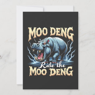 Moo Deng Ride the Moo Deng Funny Hippo  Invitation